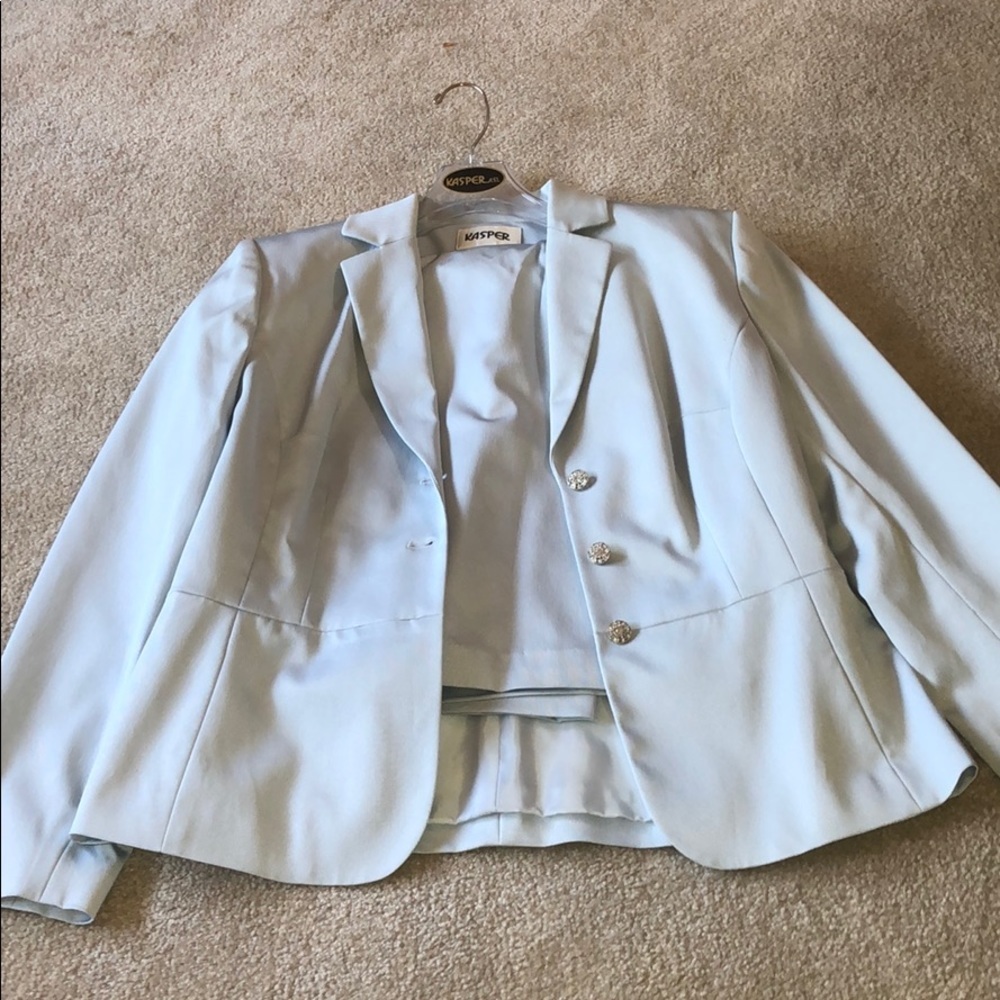 Kasper baby blue 2 piece suit